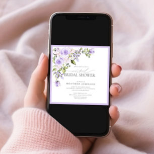 Elegante Invitación a ducha de novia virtual Lilac