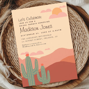 Elegante Invitación a ducha de novias en el desier