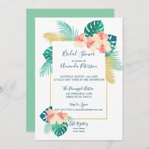 Elegante Invitación a ducha de novias en Hawái Hib