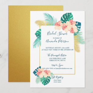 Elegante Invitación a ducha de novias en Hawái Hib