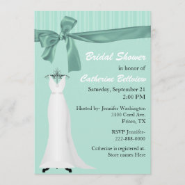 Elegante Invitación a ducha de novias verde de men