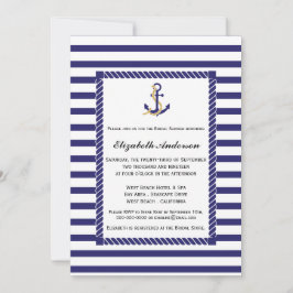 Elegante Invitación a ducha nupcial náutica
