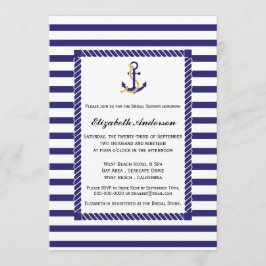 Elegante Invitación a ducha nupcial náutica