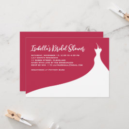 Elegante invitación a ducha nupcial viva magenta