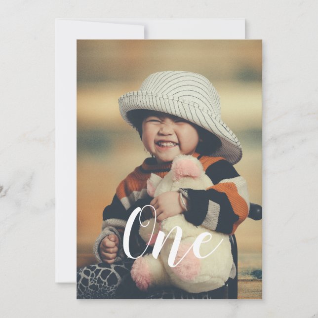 Elegante invitación a fiesta de cumpleaños con fot (Anverso)