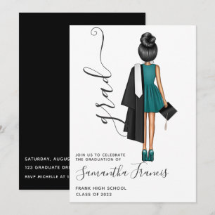 Elegante invitación a fiesta de graduación de Chic