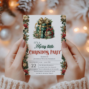Elegante Invitación a Fiesta de Navidad con Cajas 