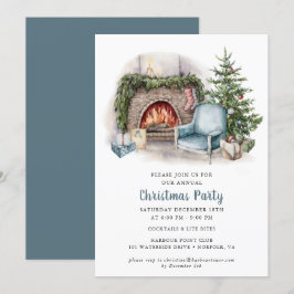 Elegante invitación a fiesta de Navidades de acuar