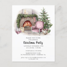 Elegante invitación a fiesta de Navidades de acuar