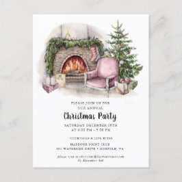 Elegante invitación a fiesta de Navidades de acuar