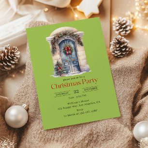 Elegante invitación a fiesta de Navidades de acuar