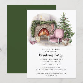 Elegante invitación a fiesta de Navidades de acuar