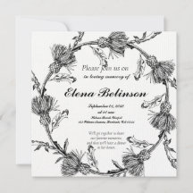 Elegante invitación a funerales conmemorativos de 
