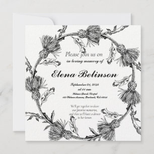 Elegante invitación a funerales conmemorativos de