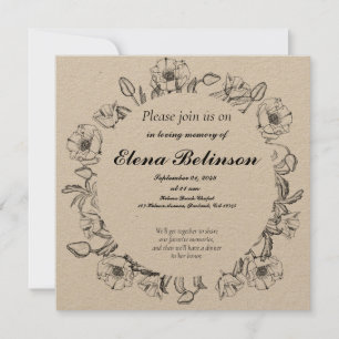 Elegante invitación a funerales conmemorativos de