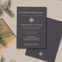 Elegante Invitación a Gala de Invierno Champagne C