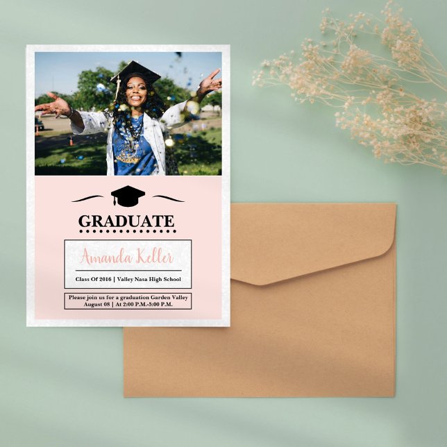 Elegante invitación a graduación de foto (Subido por el creador)