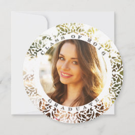 Elegante Invitación a graduación de foto de borde