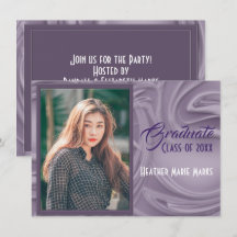 Elegante invitación a graduación de fotos de lavan