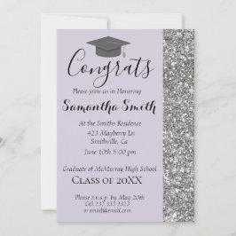 Elegante invitación a graduación de lavanda Purpur