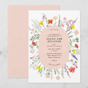 Elegante Invitación a graduación de marco Rubor de