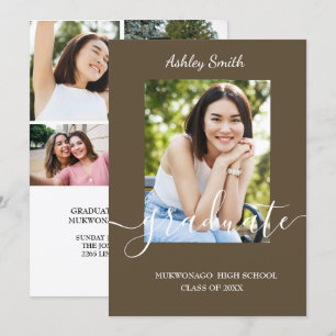 Elegante invitación a graduación de Moda