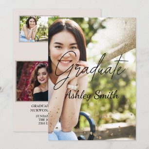 Elegante invitación a graduación de Moda