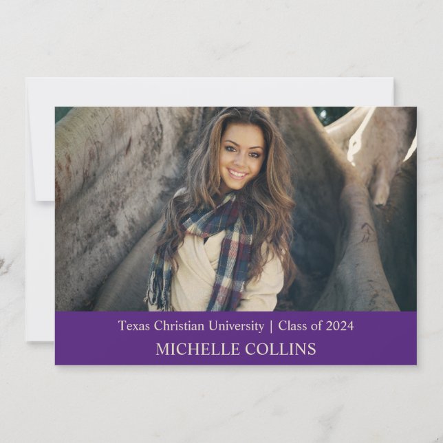 Elegante invitación a graduación de oro (Reverso)