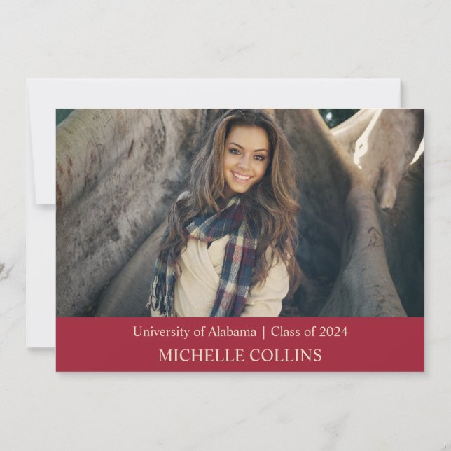 Elegante invitación a graduación de oro (Reverso)