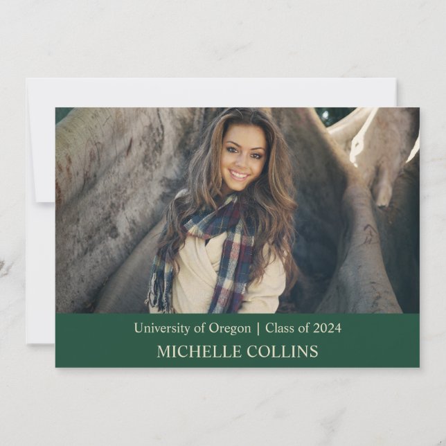 Elegante invitación a graduación de oro (Reverso)