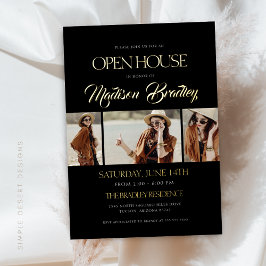 Elegante invitación a graduación de Relieve metali