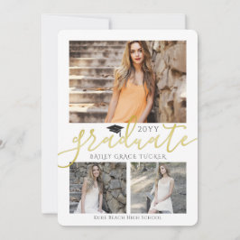 Elegante invitación a graduación del Collage Gold