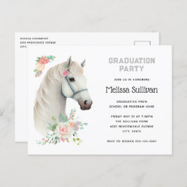 Elegante invitación a graduación floral de Boho bl