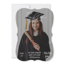 Elegante invitación a graduación — "¡Lo hizo!