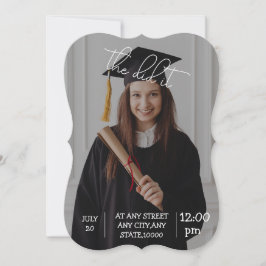 Elegante invitación a graduación — "¡Lo hizo!