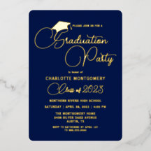 Elegante invitación a graduación moderna de la Mar
