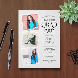 Elegante Invitación a graduación multifotografía