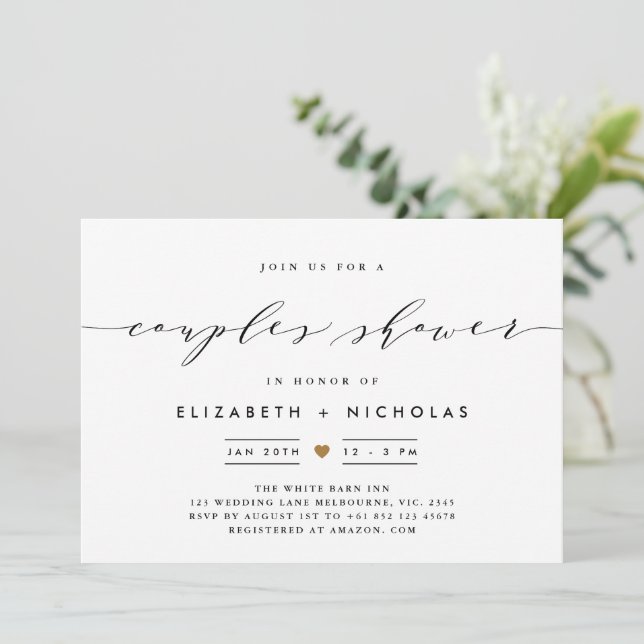 Elegante invitación a guión (Anverso de pie)