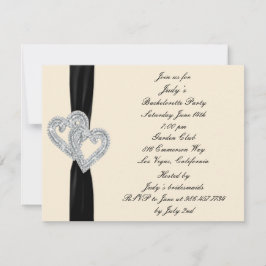 Elegante invitación a la Bachelorette Black Ribbon