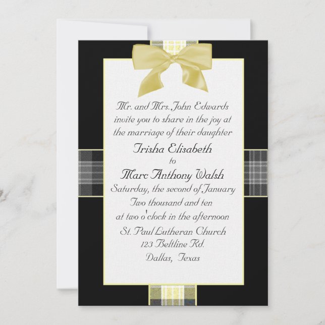 Elegante invitación a la boda (Anverso)