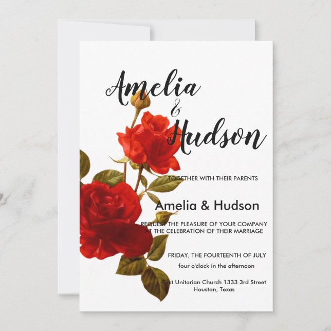Elegante invitación a la boda (Anverso)