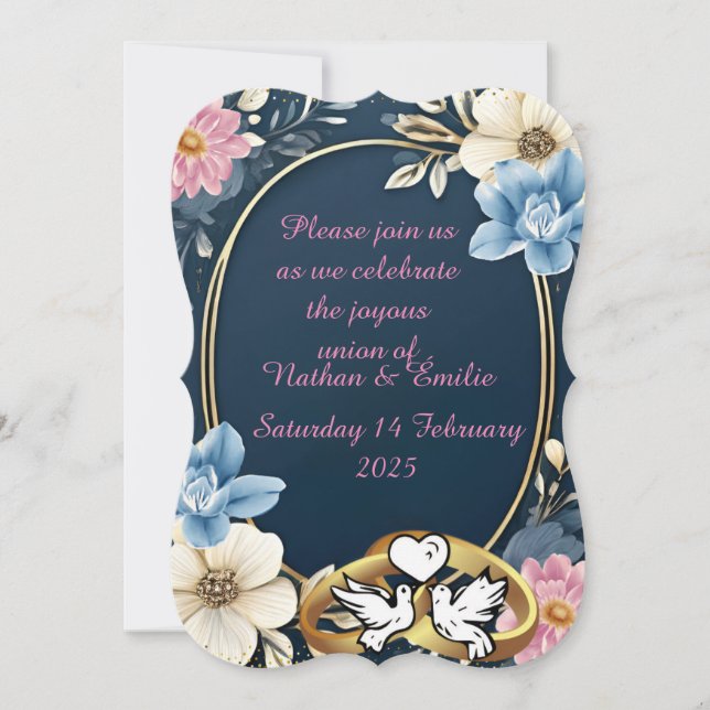 Elegante invitación a la boda (Anverso)