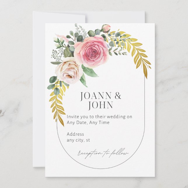 Elegante invitación a la boda (Anverso)
