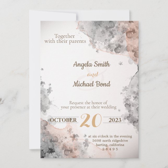 Elegante invitación a la boda (Anverso)