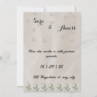 Elegante invitación a la boda
