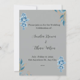 Elegante Invitación a la boda acuarela