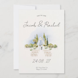 Elegante Invitación a la boda acuarela