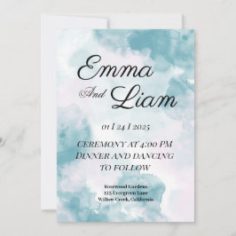 Elegante Invitación a la boda acuarela