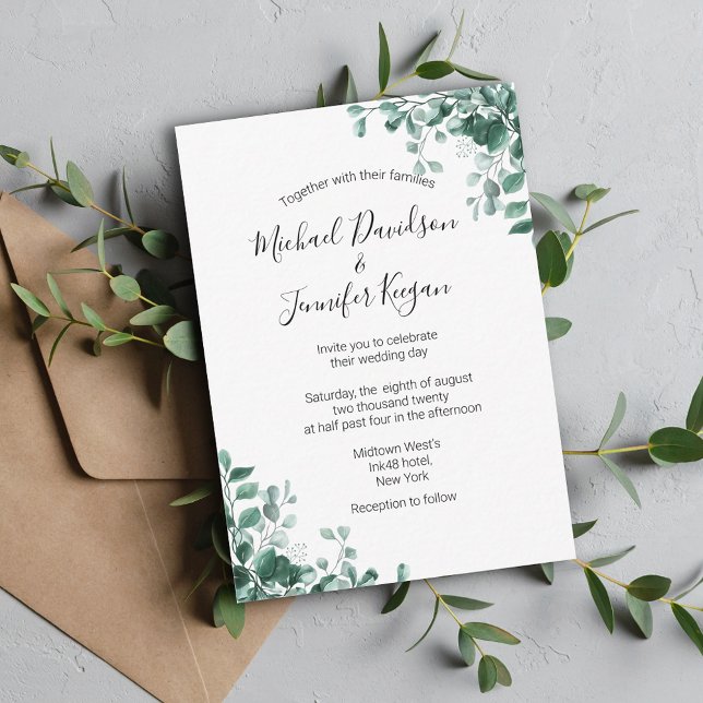 elegante invitación a la boda acuarela (Subido por el creador)