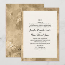 Elegante Invitación a la boda acuarela de oro
